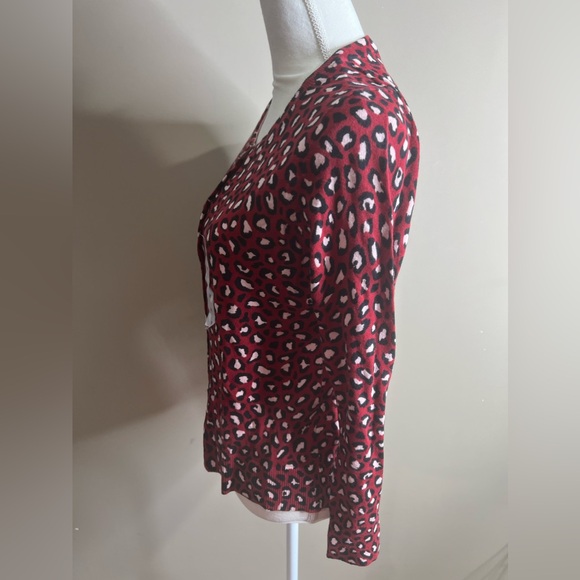 NWT old navy red leopard print cardigan medium - Picture 7 of 10